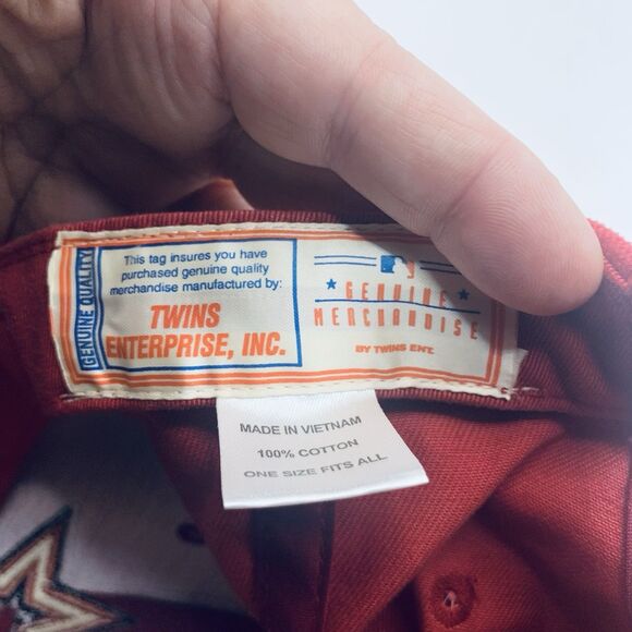 Vintage Houston Astros Twin Enterprise MLB Red Strapback Hat - Picture 8 of 10